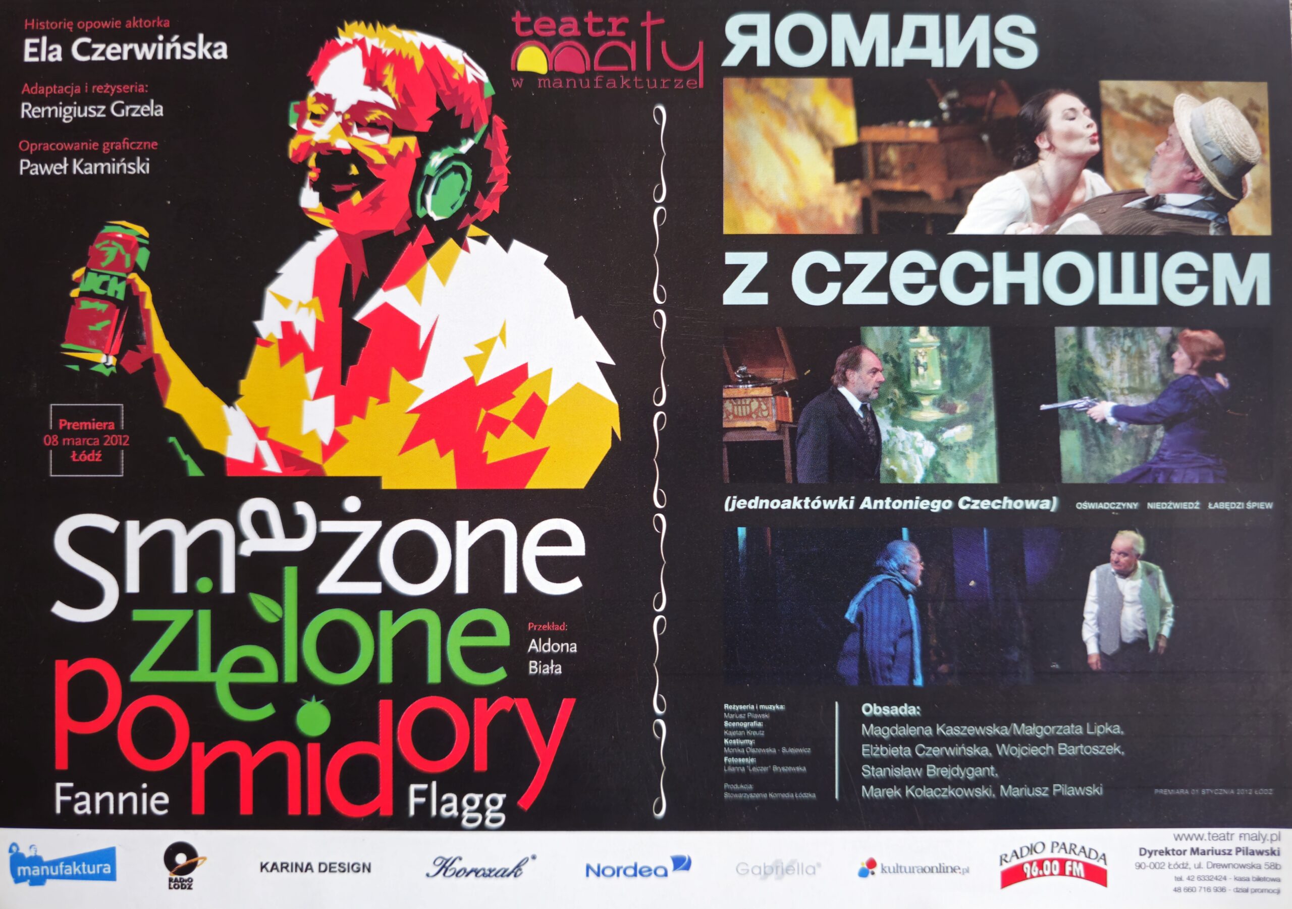 Plakat przedstawienia, Romans z Czechowem, Teatr Mały, Łódź